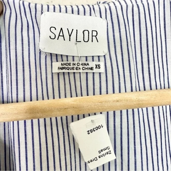 Saylor Zerina Striped Linen Blend A Line Mini Dress - Picture 16 of 17